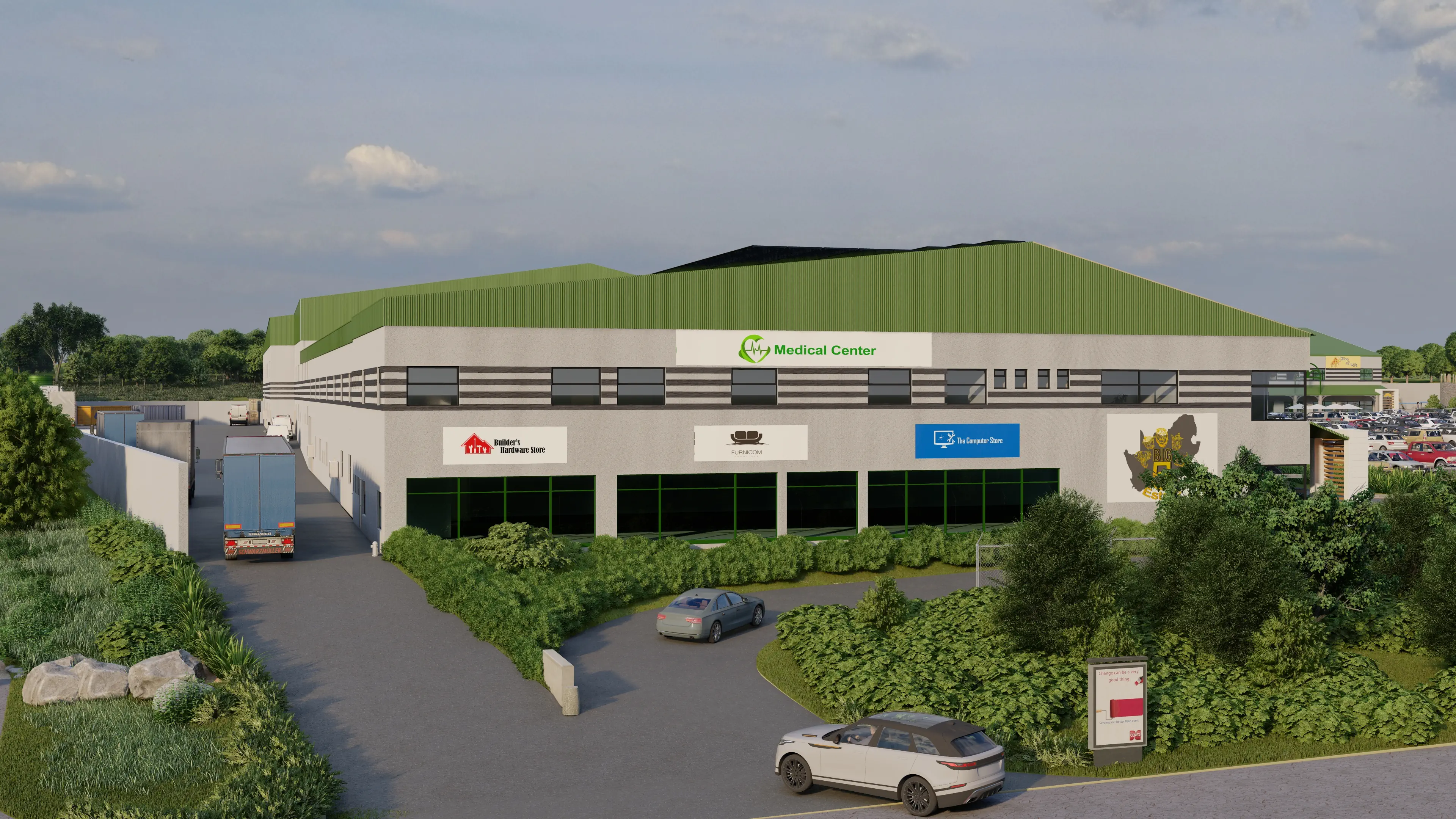 Mall Parking Lot and Loading Zone Entrance